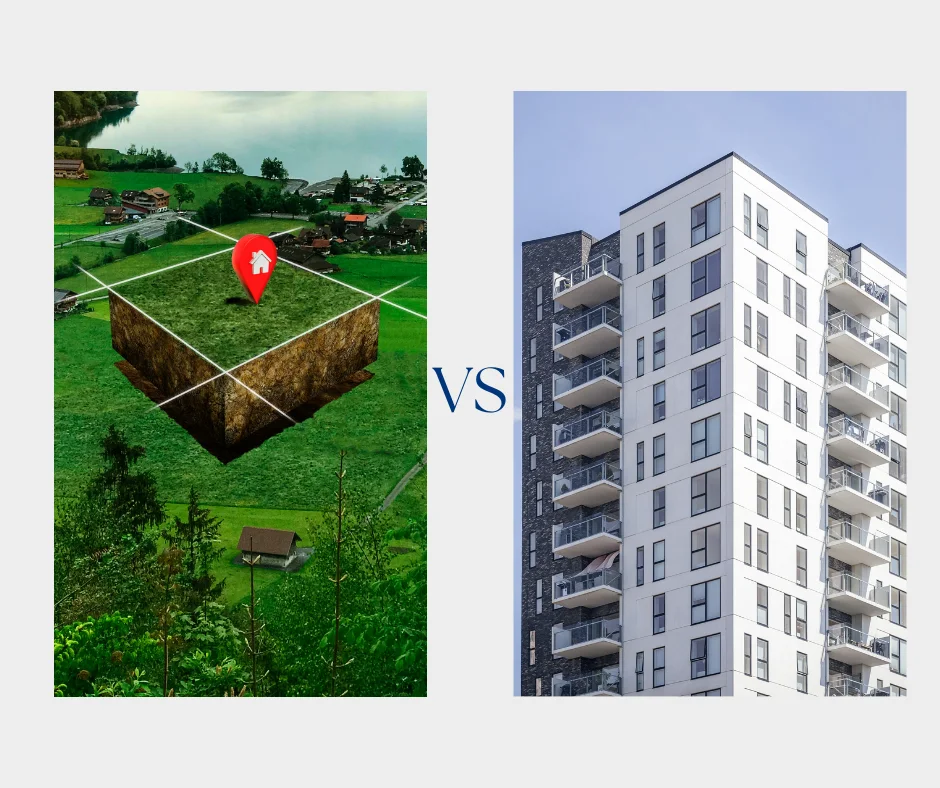 plot vs high rise building apartment comparison