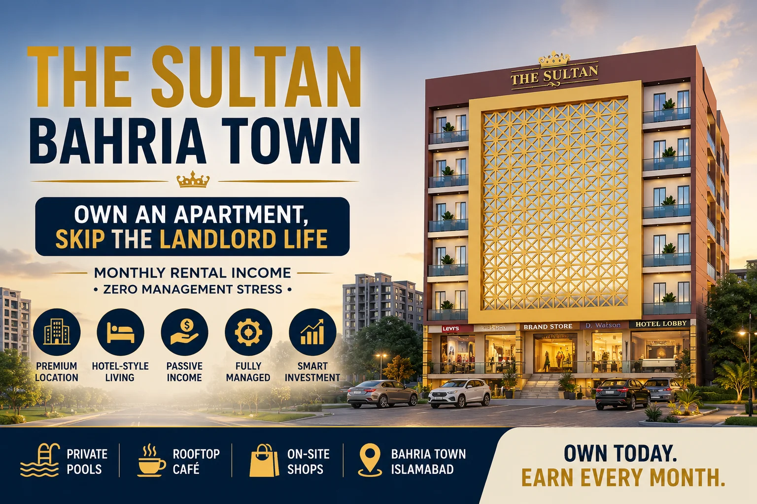Sultan Bahria Town Apartment investment project offering managed rental income in Bahria Town Islamabad